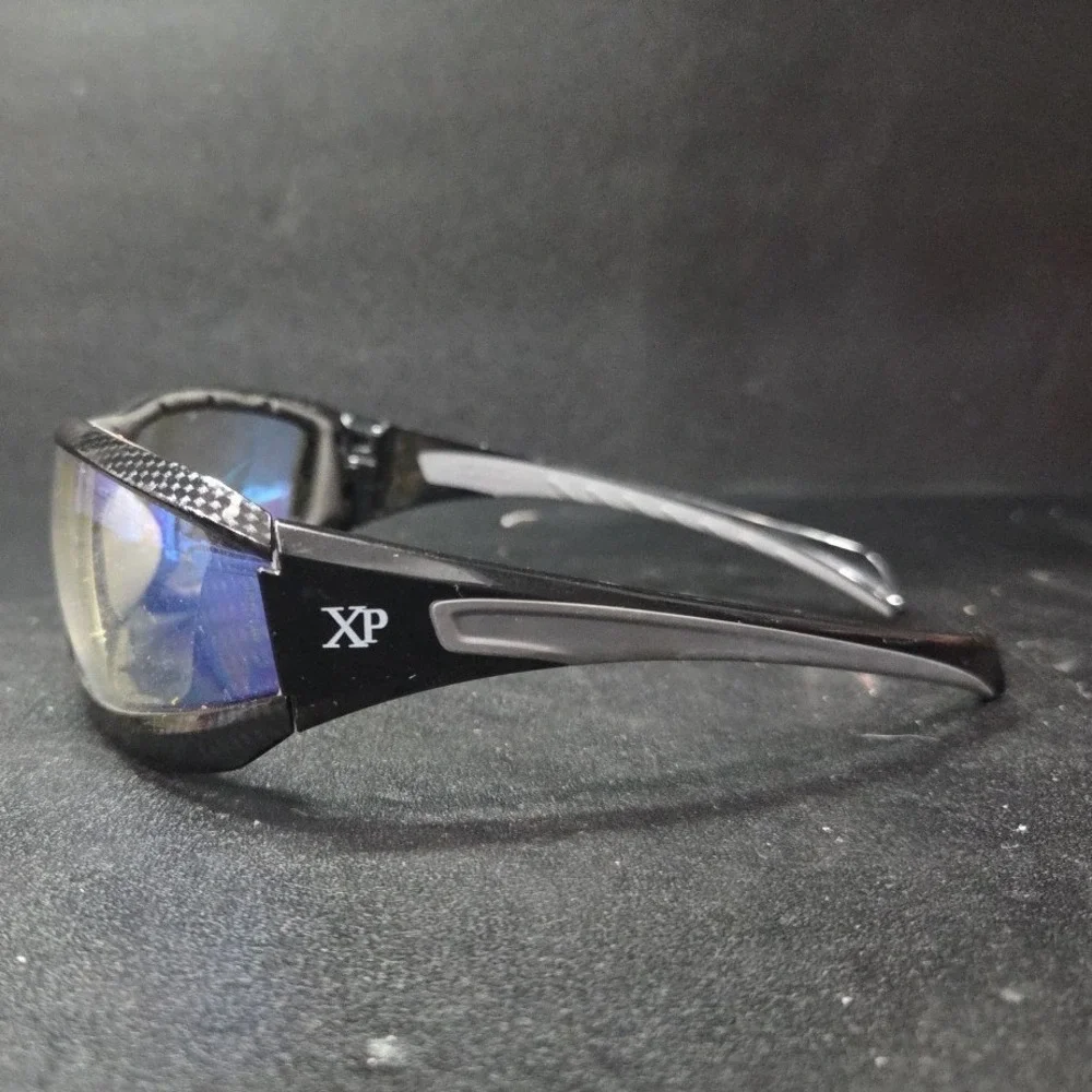 ORR‎ Safety XP750 Carbon Fiber Pattern Blue Mirror Lens ANSI Z87+ Glasses Mens